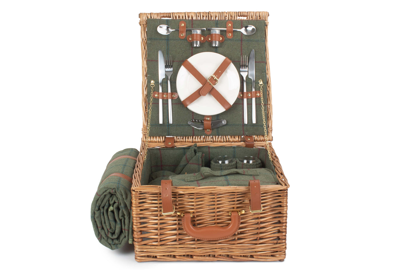 2 Person Deluxe Green Tweed Hamper