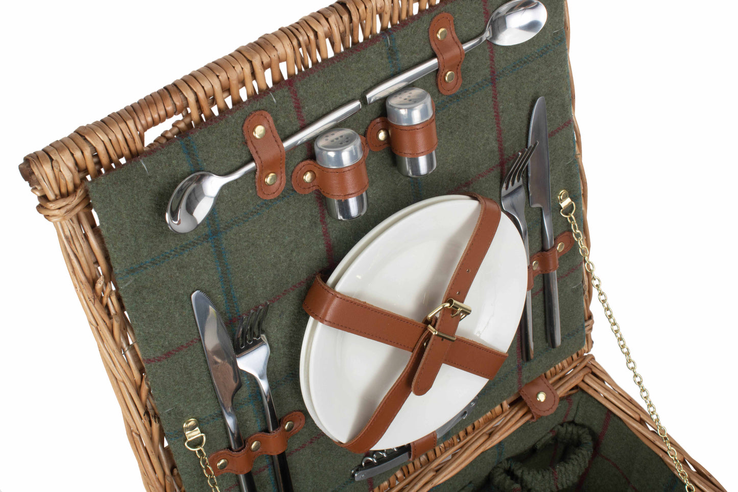 2 Person Deluxe Green Tweed Hamper