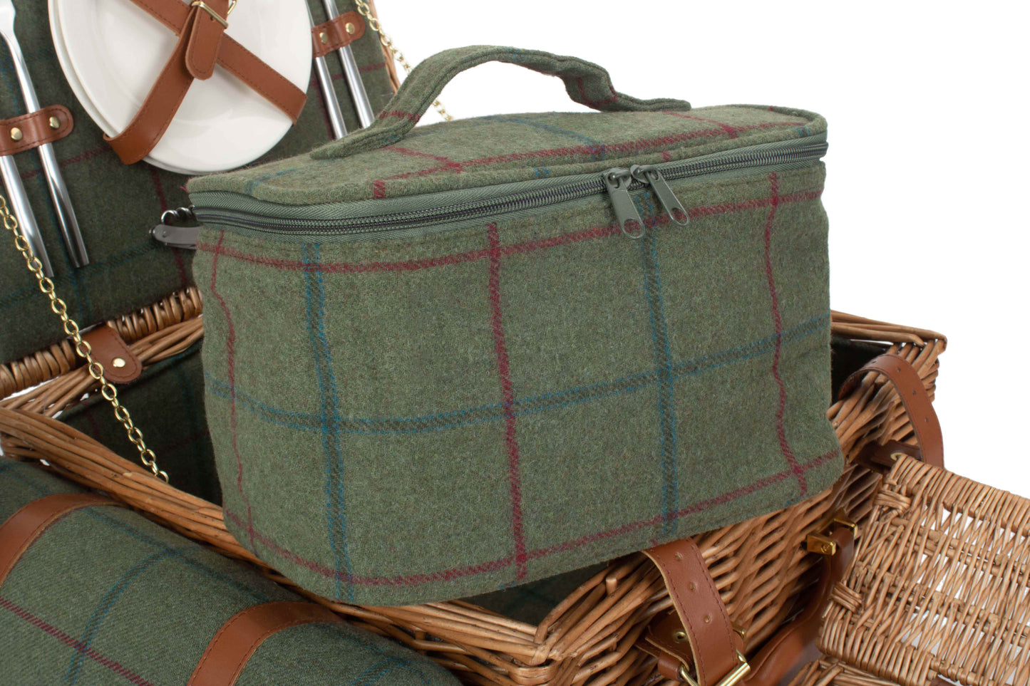 2 Person Deluxe Green Tweed Hamper