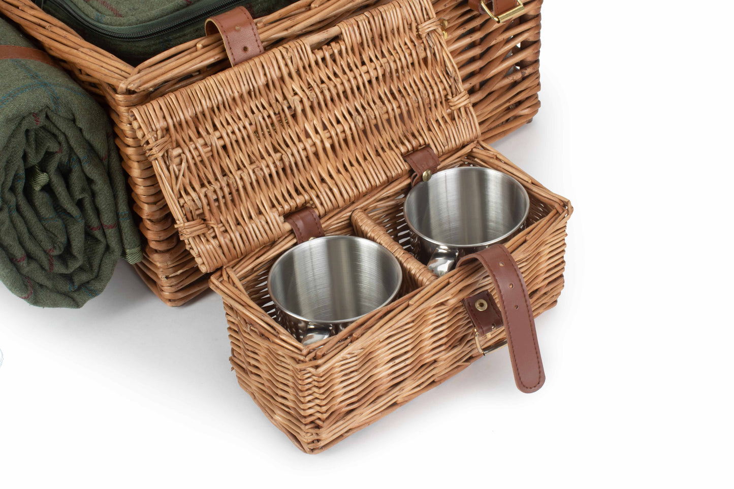 2 Person Deluxe Green Tweed Hamper