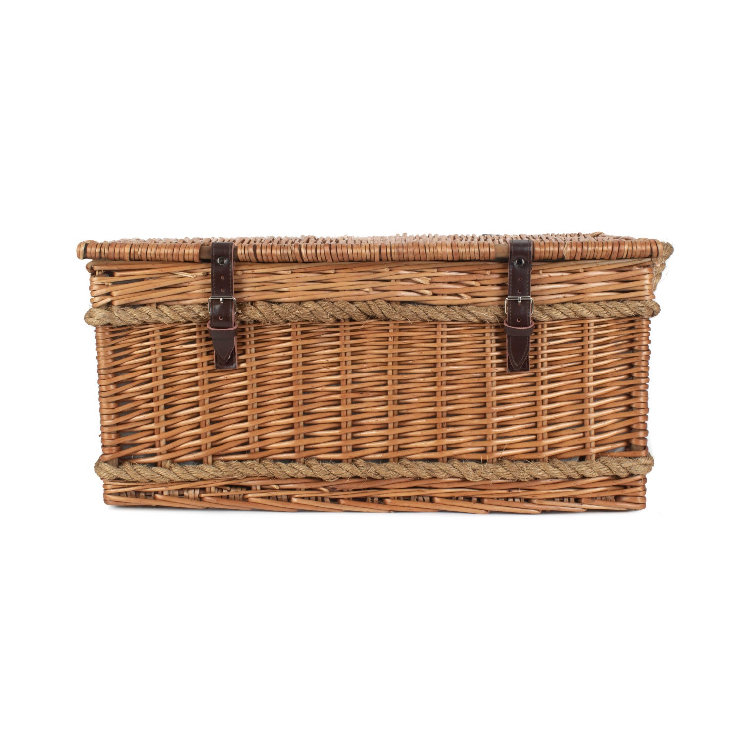 6 Person Rope Handled Green Tweed Hamper