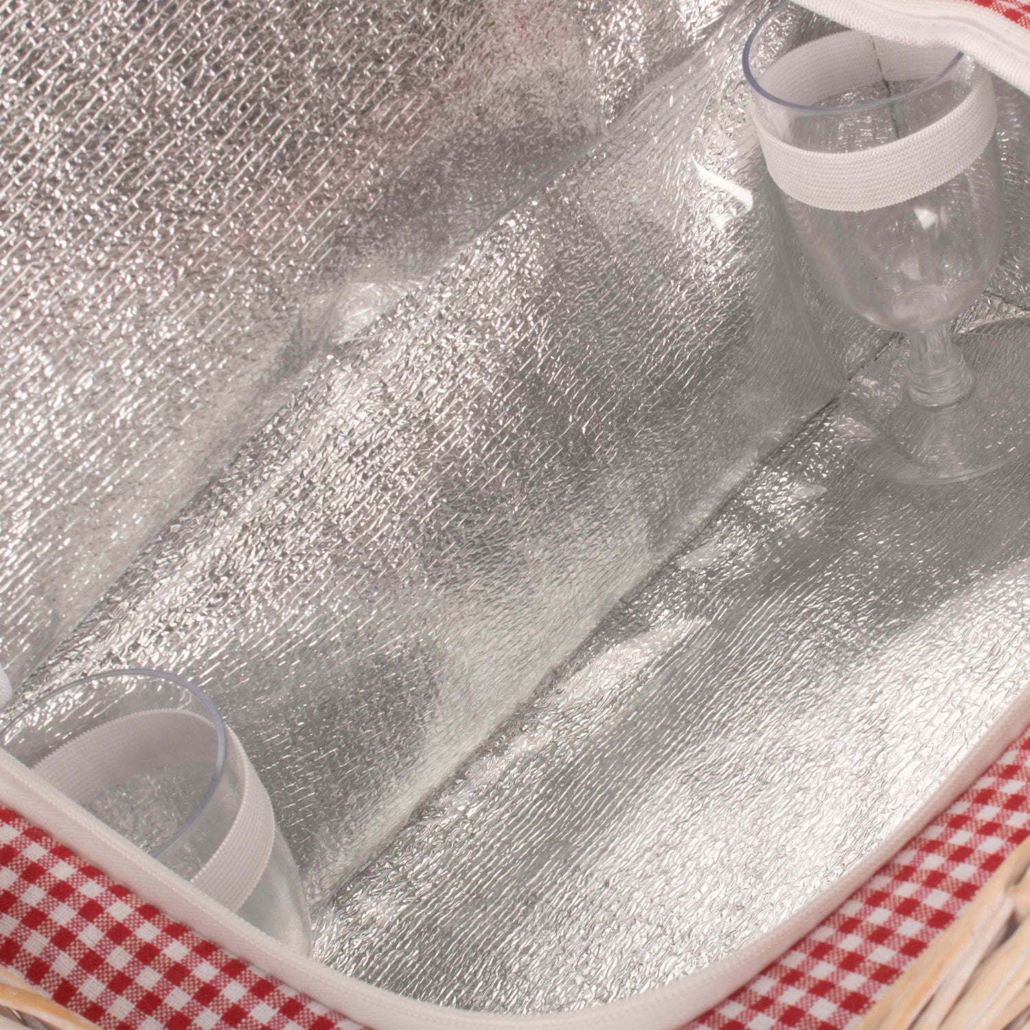 2 Person Red & White Gingham Fitted Hamper