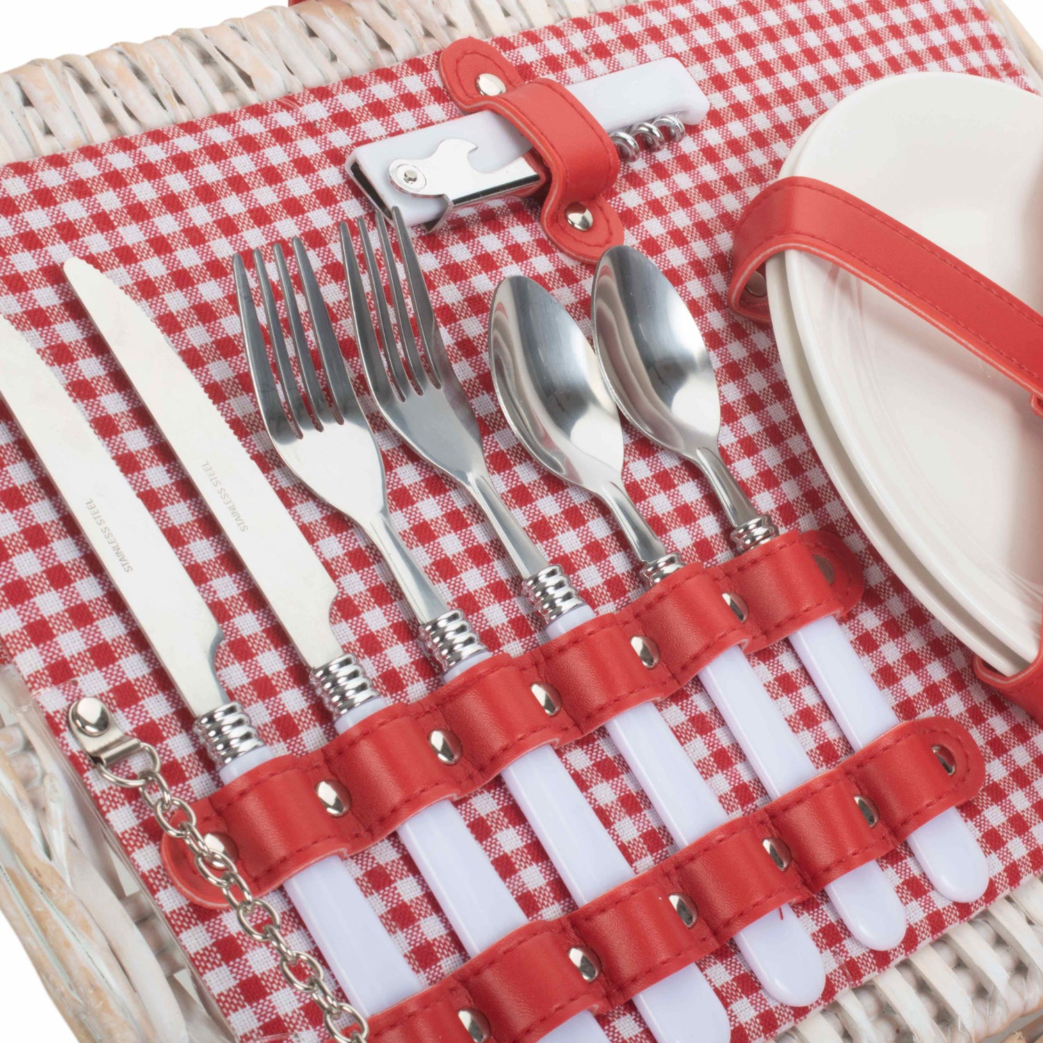 2 Person Red & White Gingham Fitted Hamper