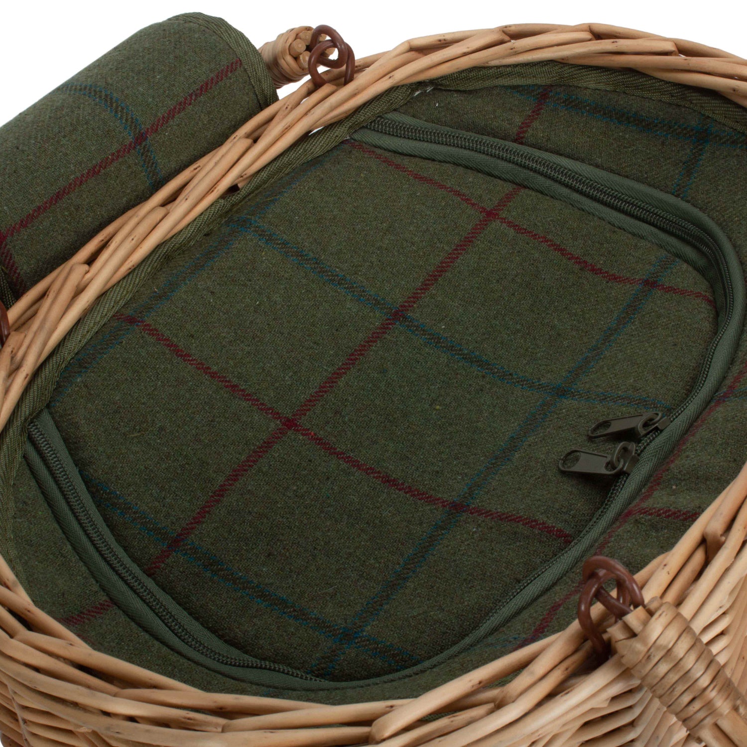 Oval Green Tweed Chiller Hamper Basket