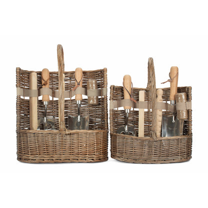 Antique Wash Deluxe Garden Tool Basket Set 2