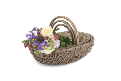 Shallow Antique Wash Lined Trug Set 3