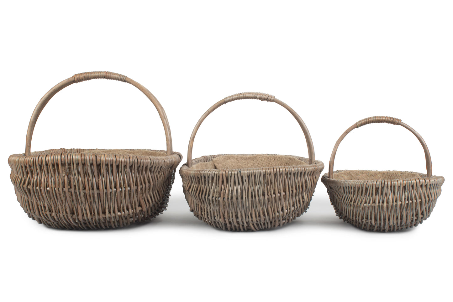 Shallow Antique Wash Lined Trug Set 3