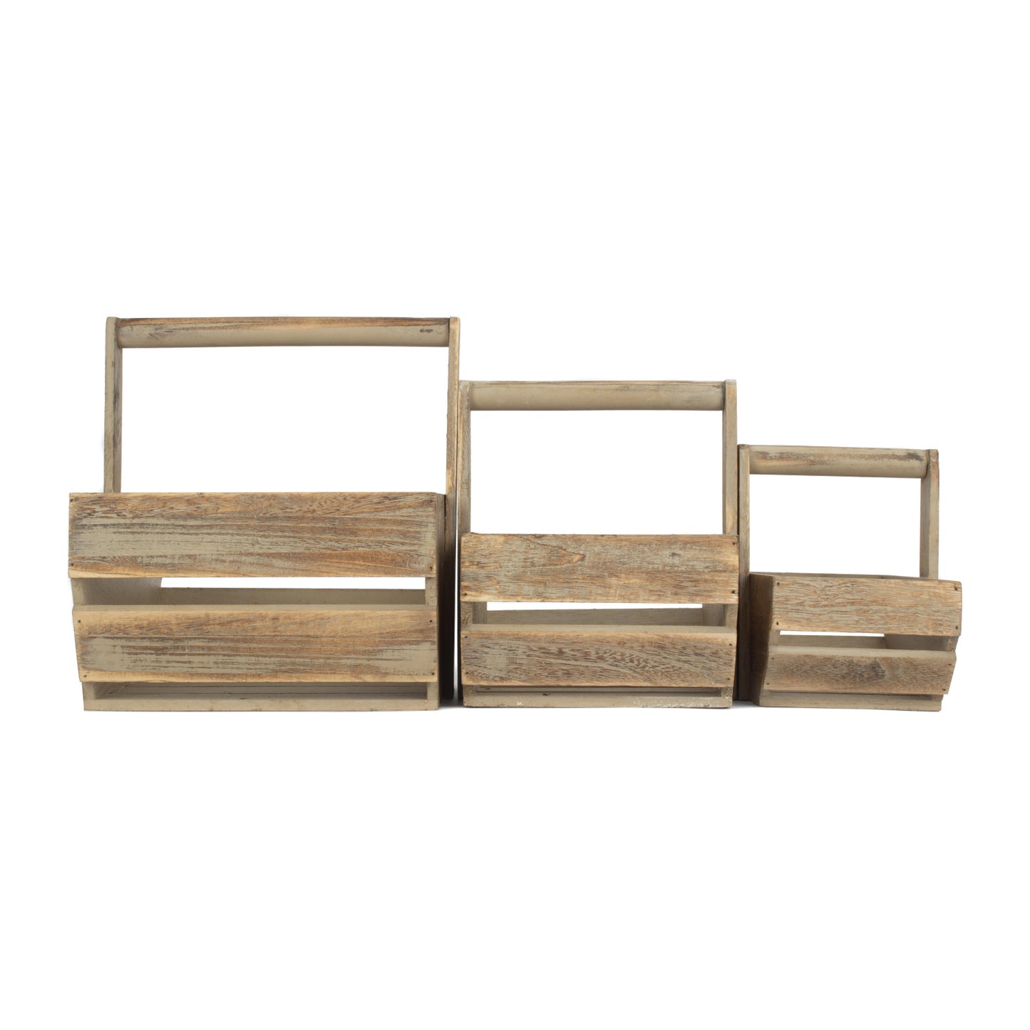 Oak Effect Wooden Trug Set 3