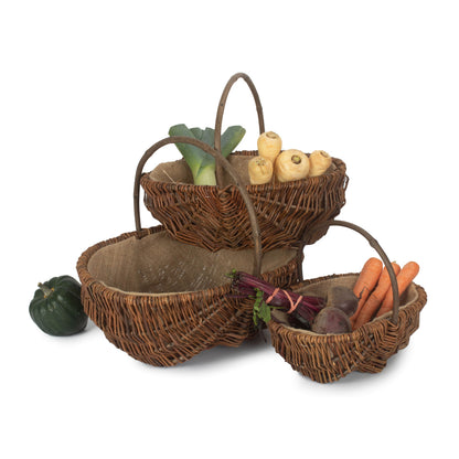 Oval Unpeeled Willow Garden Trug Set 3