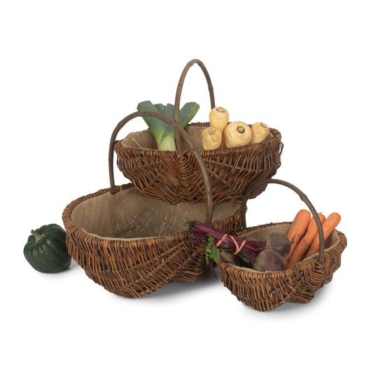Oval Unpeeled Willow Garden Trug Set 3