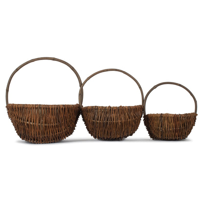 Oval Unpeeled Willow Garden Trug Set 3