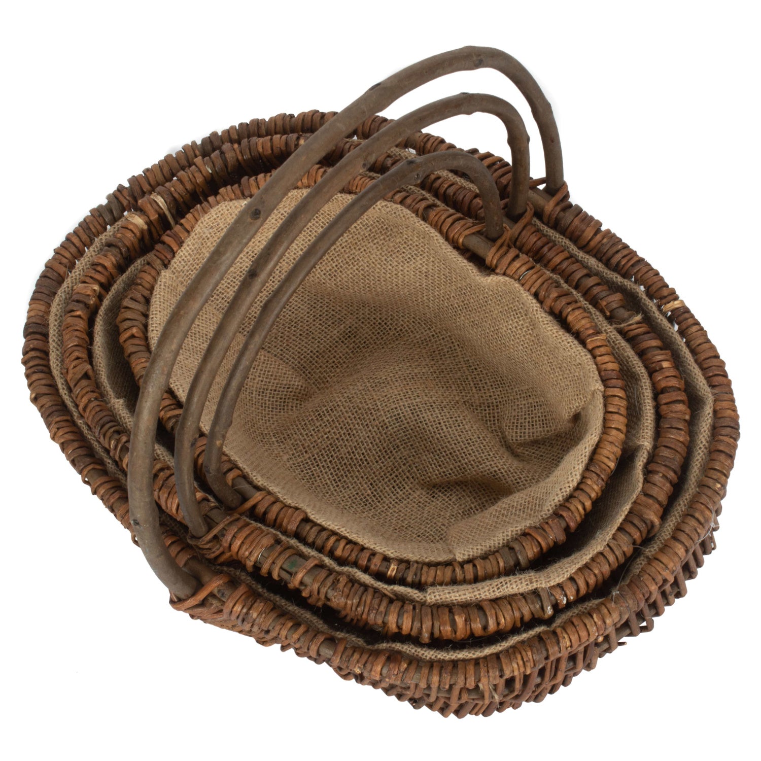 Oval Unpeeled Willow Garden Trug Set 3