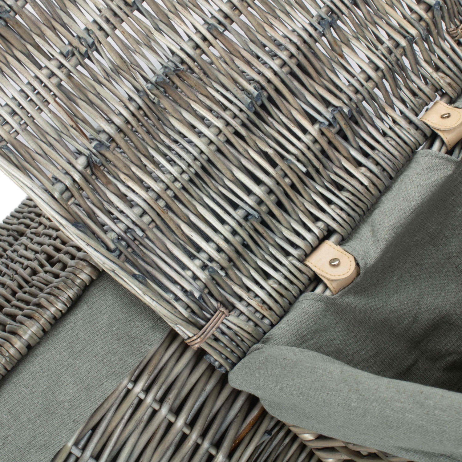 Square Laundry Basket with Grey Sage Lining Set 2