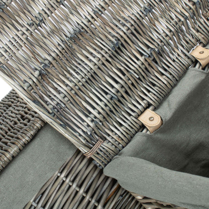 Square Laundry Basket with Grey Sage Lining Set 2