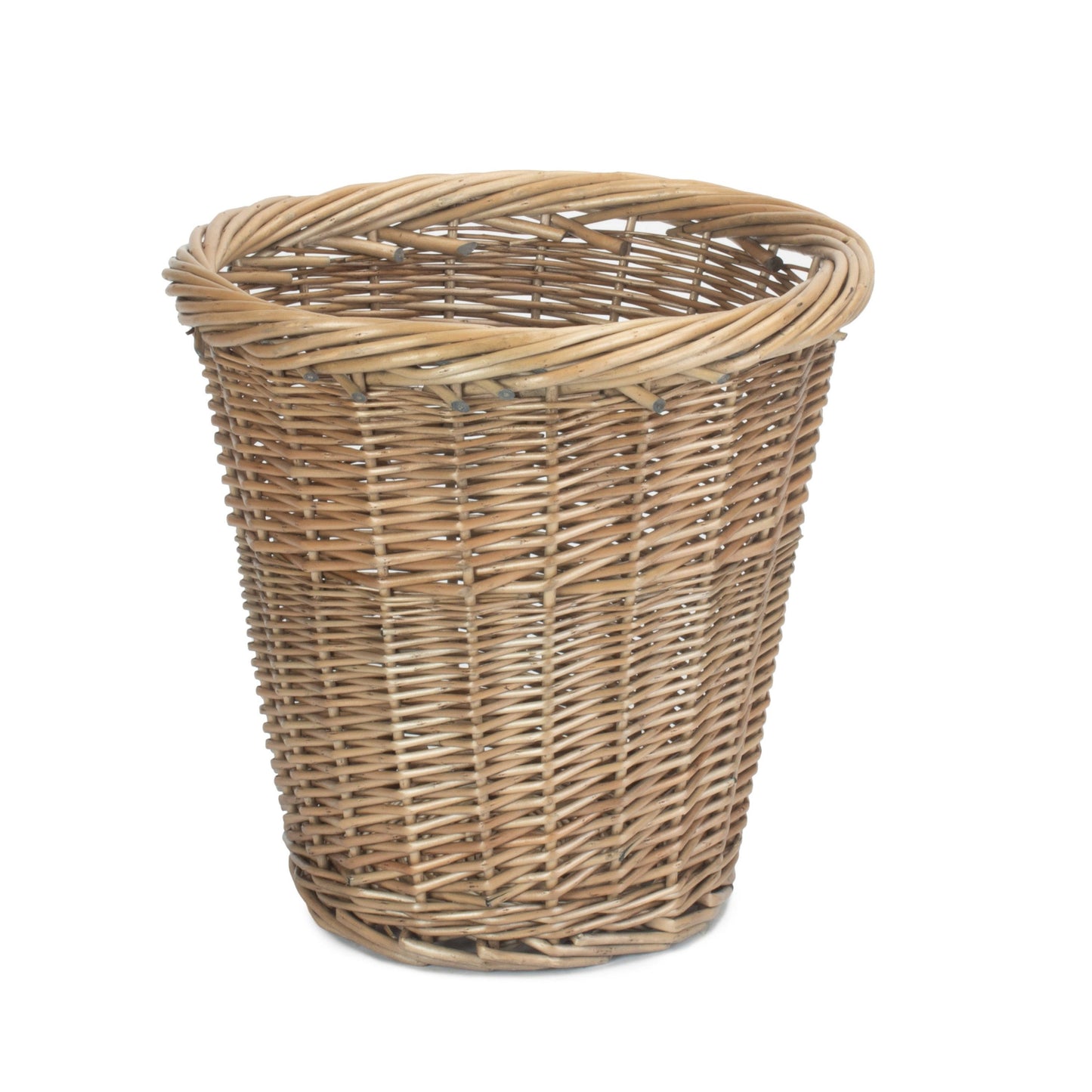 Antique Wash Willow Waste Paper Bin