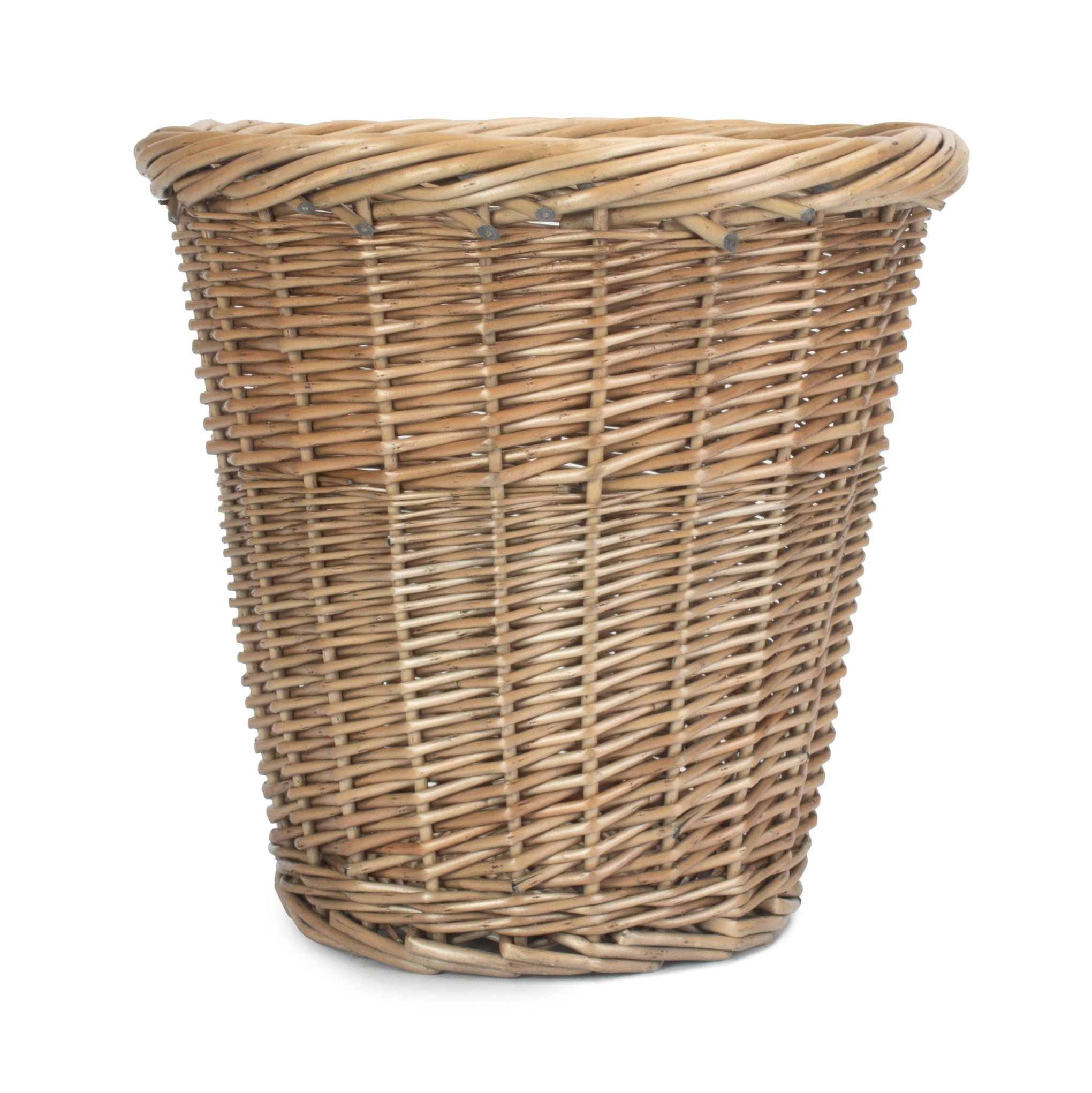 Antique Wash Willow Waste Paper Bin