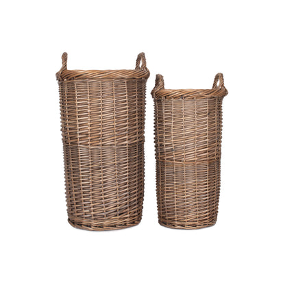 Antique Wash Willow Umbrella Stand Set 2