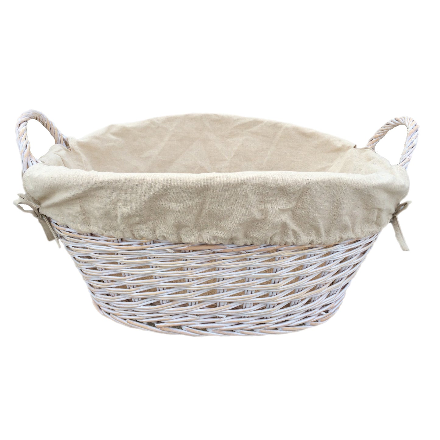 White Finish Wash Basket With White Lining