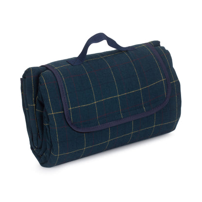 Luxury Blue Tweed Picnic Blanket