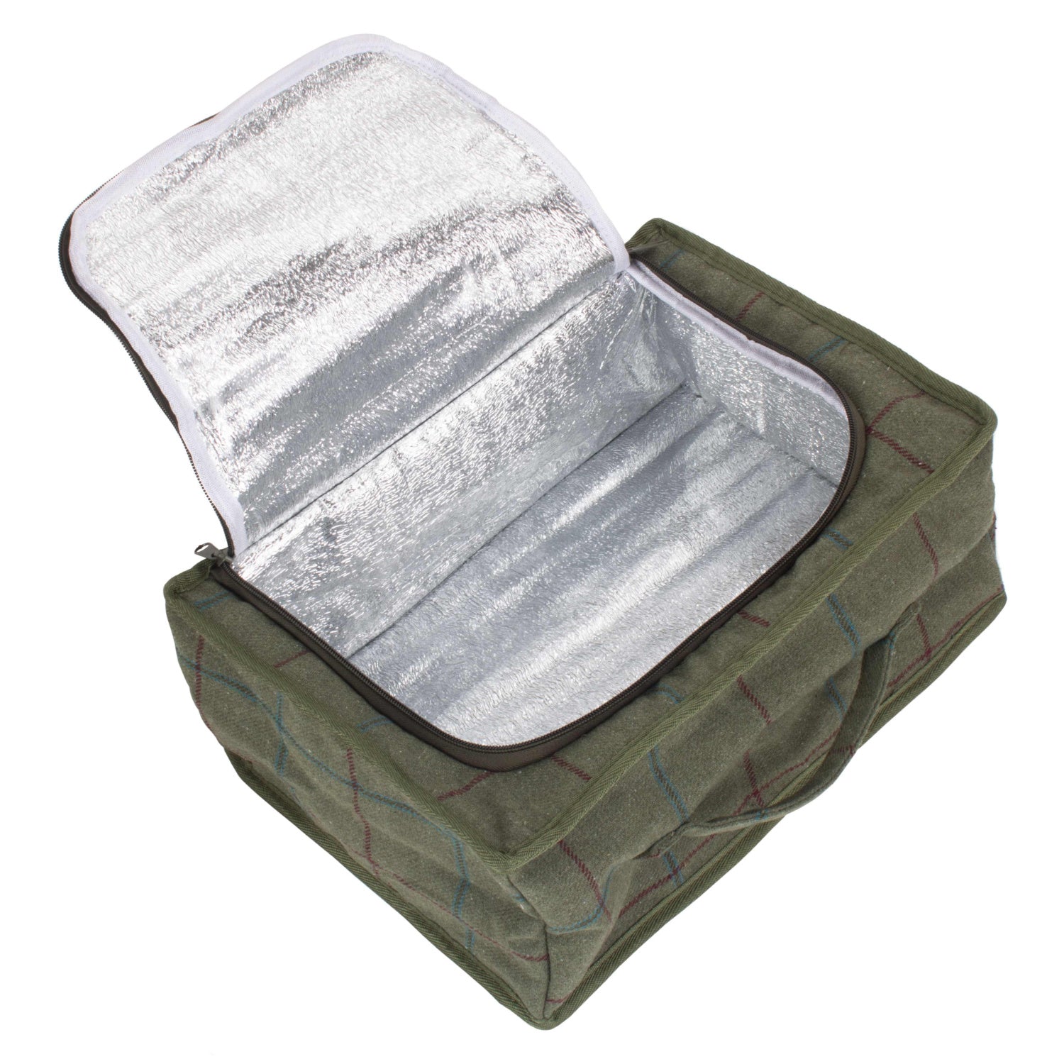 Green Tweed Insulated Lunch and Picnic Cooler Bag