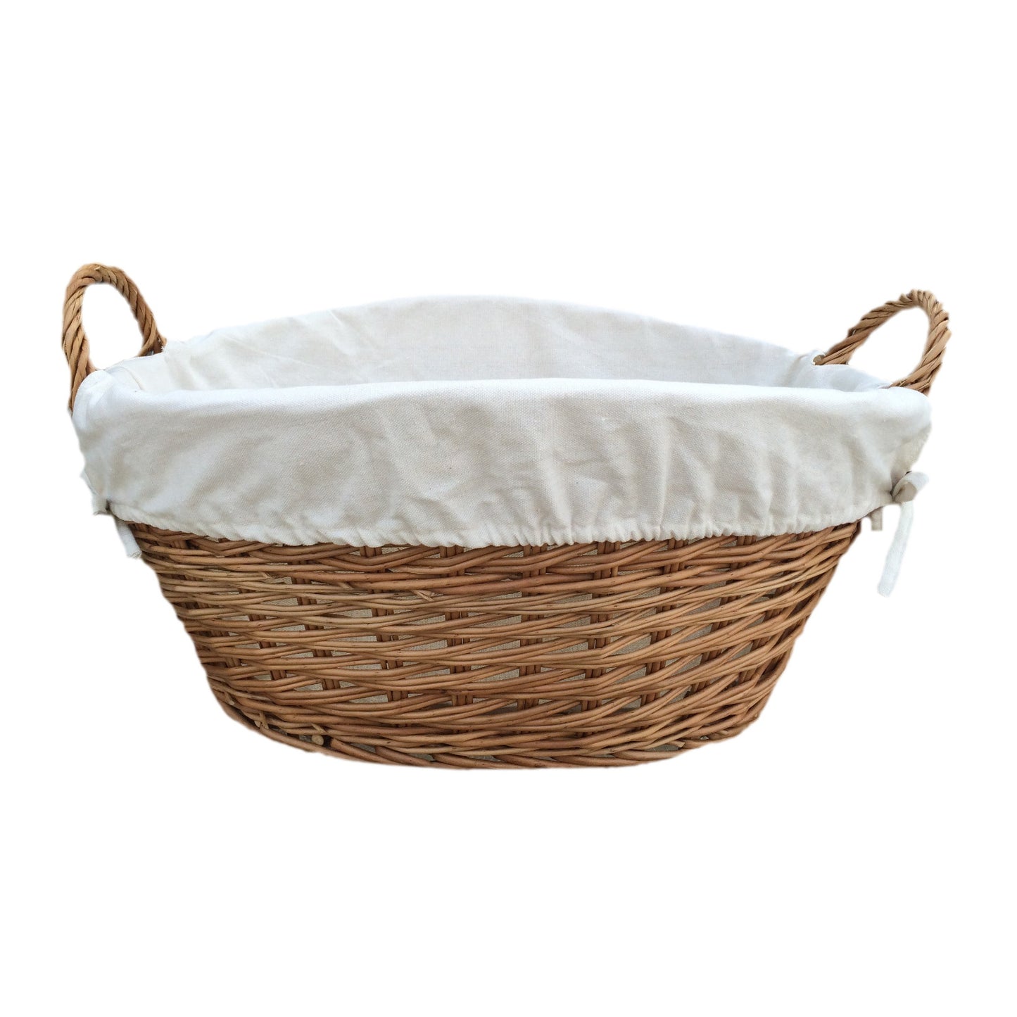 Light Steamed Wash Basket With White Lining