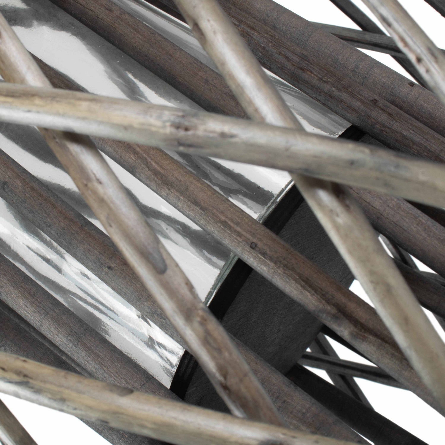 Grey Wash Willow Candle Lantern