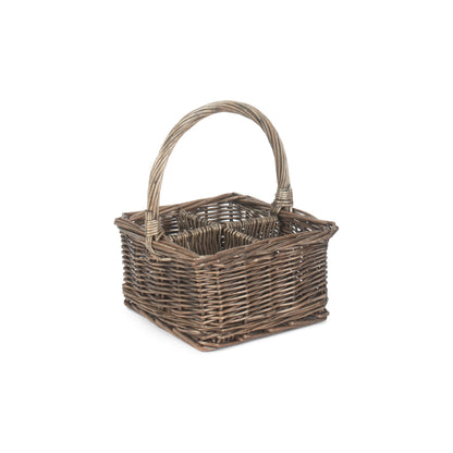 Antique Wash Square 4 Section Cutlery Basket