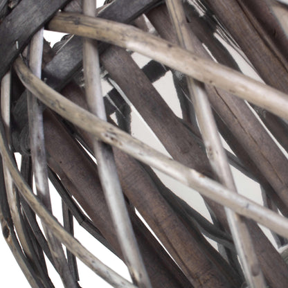 Small Grey Wash Willow Candle Lantern