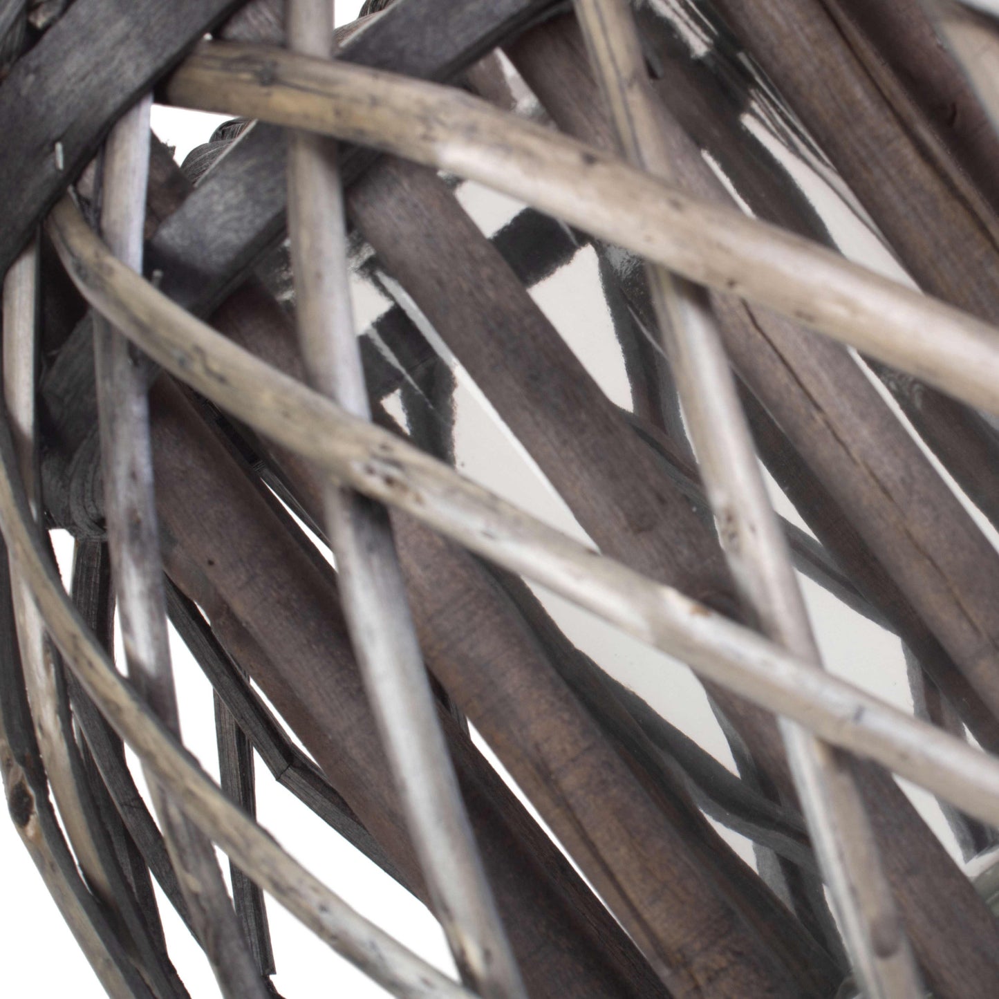 Small Grey Wash Willow Candle Lantern
