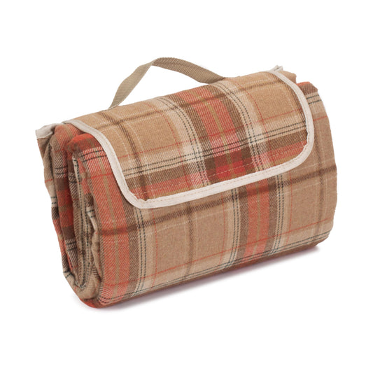 Autumn Red Tartan Waterproof Picnic Blanket Rug