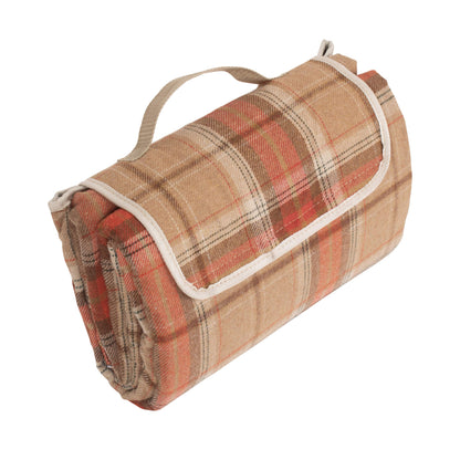 Autumn Red Tartan Waterproof Picnic Blanket Rug