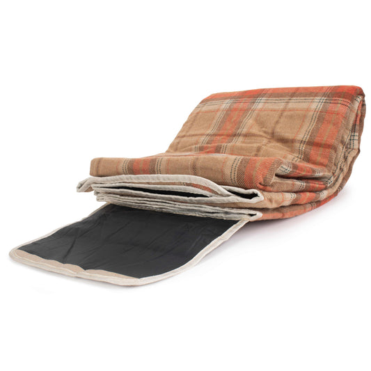 Autumn Red Tartan Waterproof Picnic Blanket Rug