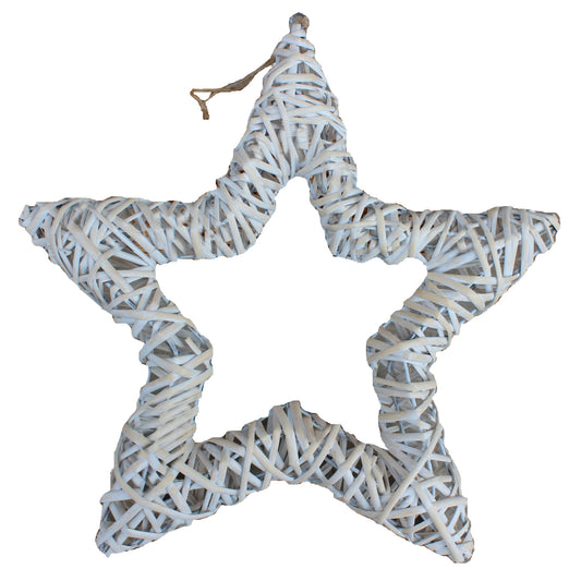 White Wash Willow Open Star Wreath