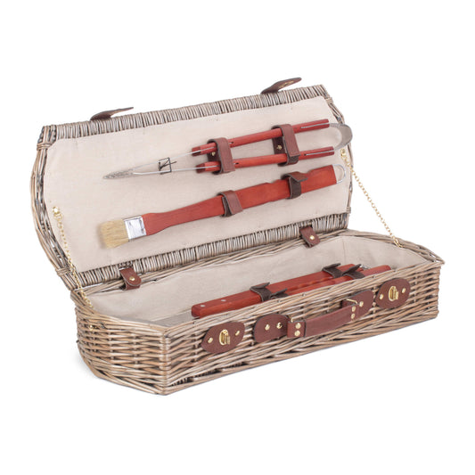 Barbeque Tools in Willow Basket Set
