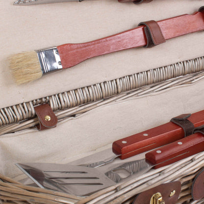 Barbeque Tools in Willow Basket Set