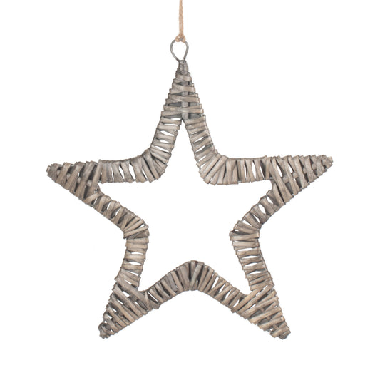 Flat Antique Wash Willow Star Wreath