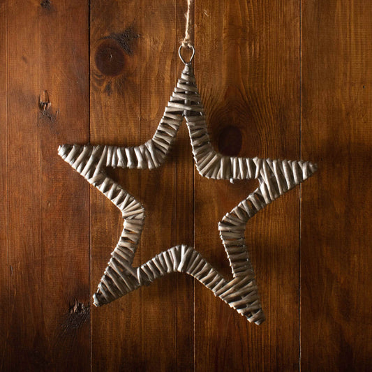 Flat Antique Wash Willow Star Wreath