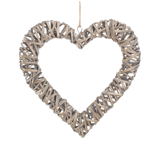 Flat Open Heart Willow Wreath - Large