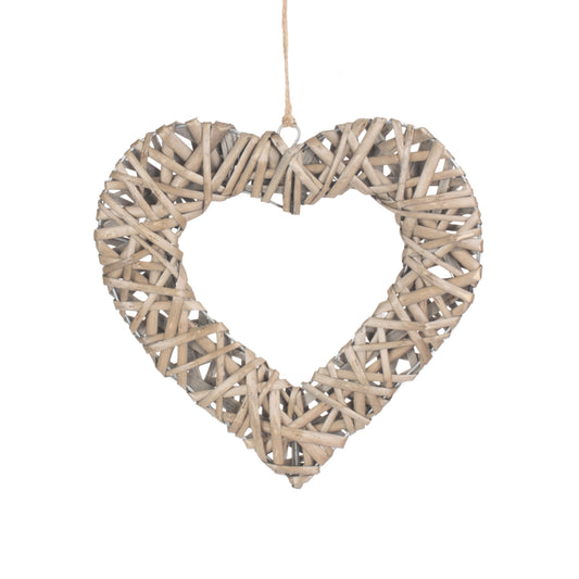 Flat Open Heart Willow Wreath - Medium