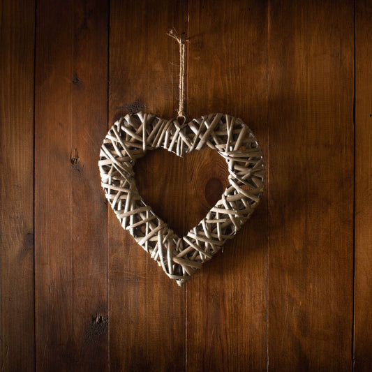 Flat Open Heart Willow Wreath - Medium