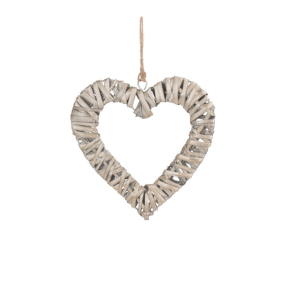 Flat Open Heart Willow Wreath - Small
