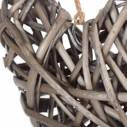Full Antique Wash Willow Heart Wreath - Medium