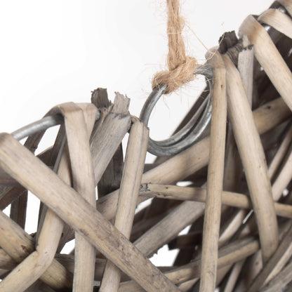 Full Antique Wash Willow Heart Wreath - Small