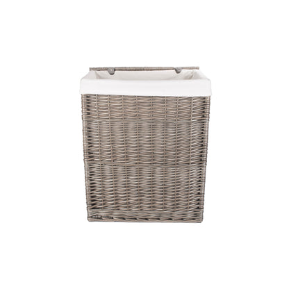 Antique Wash Willow Slim Laundry Hamper Linen Basket
