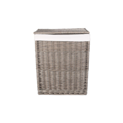 Antique Wash Willow Slim Laundry Hamper Linen Basket
