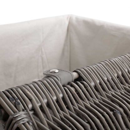 Antique Wash Willow Slim Laundry Hamper Linen Basket