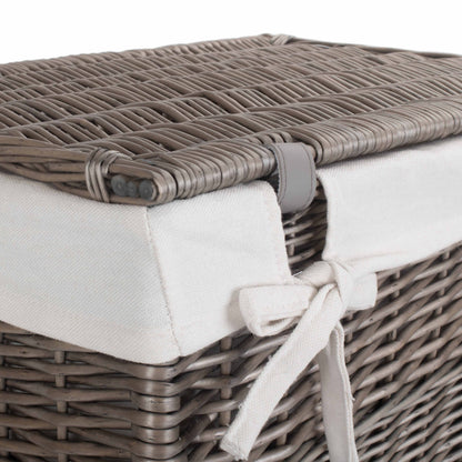 Antique Wash Willow Slim Laundry Hamper Linen Basket