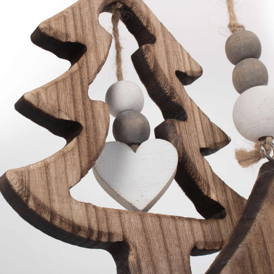 Set of 2 Hanging Cut-Out Christmas Trees