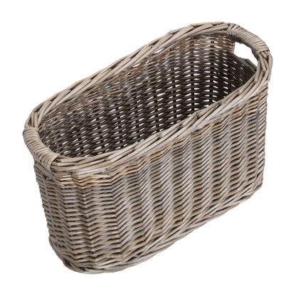 Antique Wash Willow Oval Toilet and Bathroom Organiser Basket