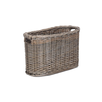 Antique Wash Willow Oval Toilet and Bathroom Organiser Basket